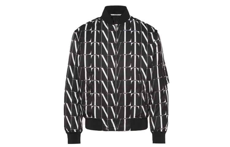 Valentino Printed Long-Sleeve Flight Jacket Outerwear UV3CIF156G40NI