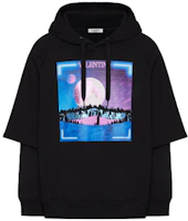 Valentino Pullover Printed Lace-up Hoodie Black XV3MF20R85JFC1 Valentino Pullover Printed Lace-up Hoodie Black XV3MF20R85JFC1