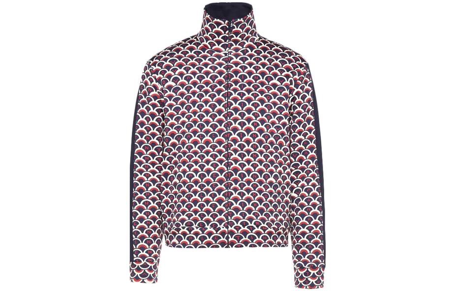 Valentino Red Geometric Print Half-Zip High-Neck Jacket RV3MF01PIHE-DJA
