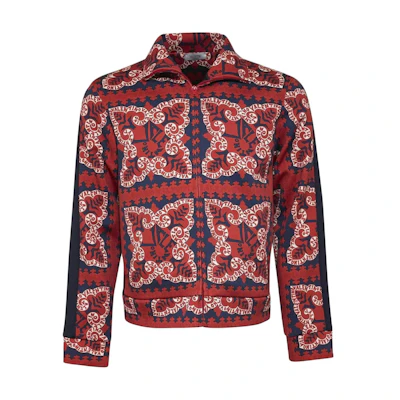 Valentino Red Graphic Print Zip-Up Long Sleeve Jacket RV3MF01NVUE-ID8