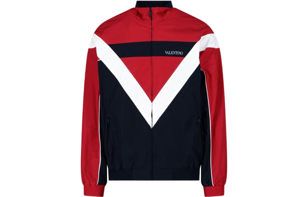 Valentino Red Logo Print Zip-Up Track Jacket 1V3CIL608JF-ED3