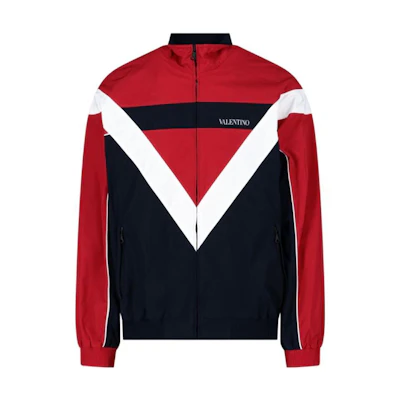 Valentino Red Logo Print Zip-Up Track Jacket 1V3CIL608JF-ED3