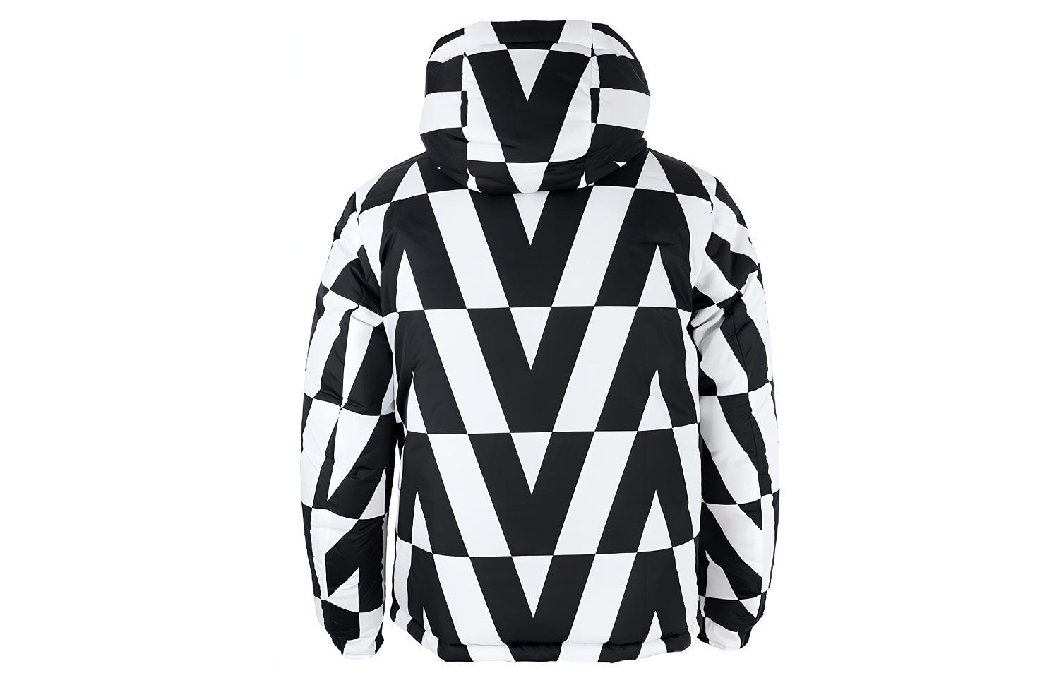 Lookbook Chaqueta Reversible Valentino de Plumas para Hombre - Negro/Blanco. WV0CNA337WPT26