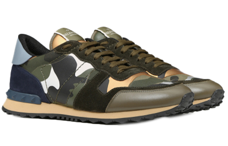 Lookbook 華倫天奴 Rockrunner 迷彩皮革運動鞋 軍綠色