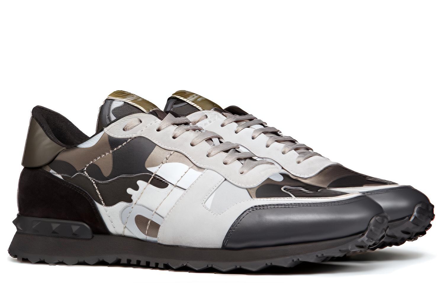 Lookbook Valentino Rockrunner Rockstud Lace 'Kelabu Hitam Camo' RY2S0723XVU-IJ7