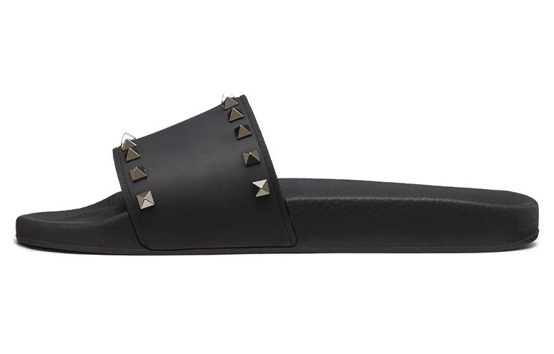 Valentino Rockstud Black Slide Sandals VY2S0873JGC0NO
