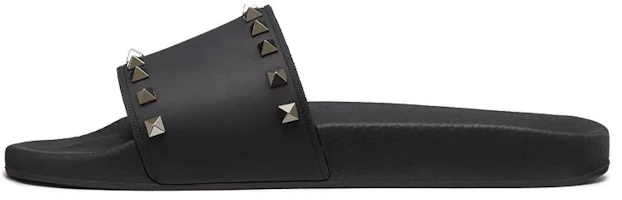 Valentino Rockstud Black Slide Sandals VY2S0873JGC0NO Valentino Rockstud Black Slide Sandals VY2S0873JGC0NO