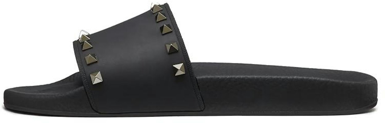 Valentino Rockstud Black Slide Sandals VY2S0873JGC0NO Buy Valentino Rockstud Black Slide Sandals VY2S0873JGC0NO