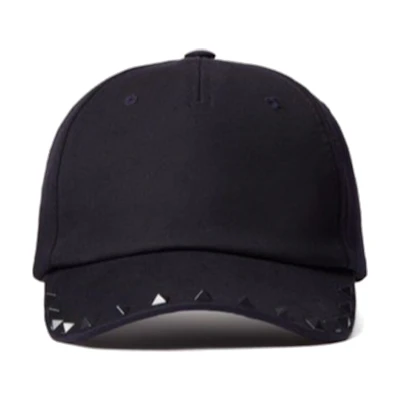 Valentino Rockstud Detail Cotton Cap Navy Blue Baseball Hat. 4Y2HDA10FAE