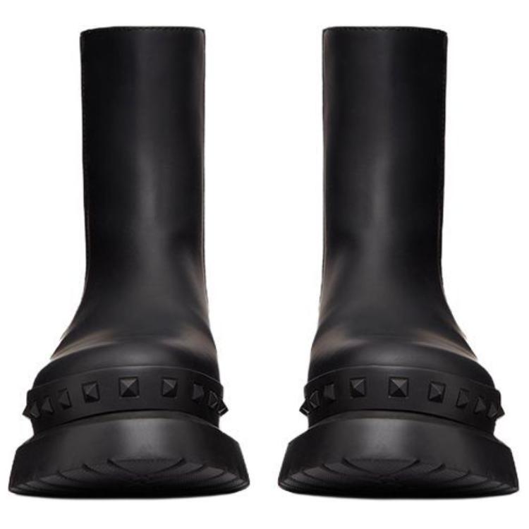 Shop Valentino 经典铆钉M-Way黑色踝靴 3Y2S0H33-GZZ-0NO