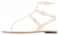 Valentino Rockstud T-Strap Selipar Rata 'Putih' VW0S0812YPXI16