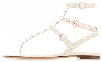 Valentino Rockstud T-Strap Flat Sandal 'White' VW0S0812YPXI16 Valentino Rockstud T-Strap Flat Sandal 'White' VW0S0812YPXI16