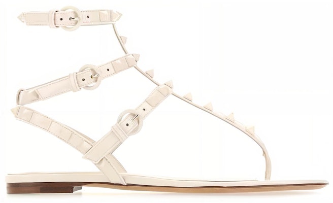 Valentino Rockstud T-Strap Flat Sandal 'White' VW0S0812YPXI16 Order Valentino Rockstud T-Strap Flat Sandal 'White' VW0S0812YPXI16