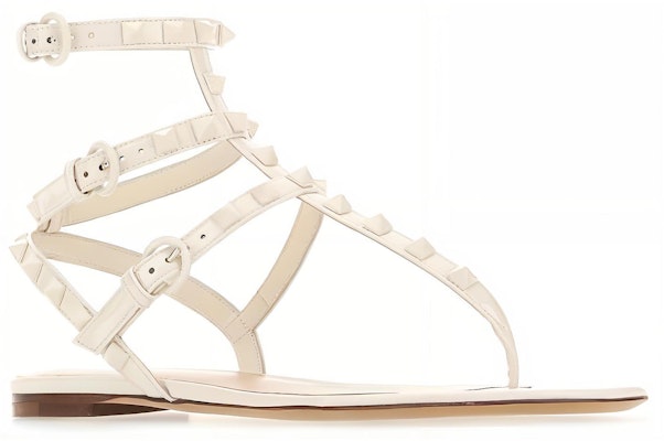 Valentino Rockstud T-Strap Flat Sandal 'White' VW0S0812YPXI16 Lookbook Valentino Rockstud T-Strap Flat Sandal 'White' VW0S0812YPXI16
