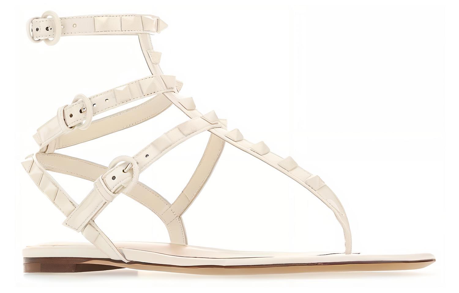 Lookbook Sandal Datar Valentino Rockstud T-Strap 'Putih' VW0S0812YPXI16