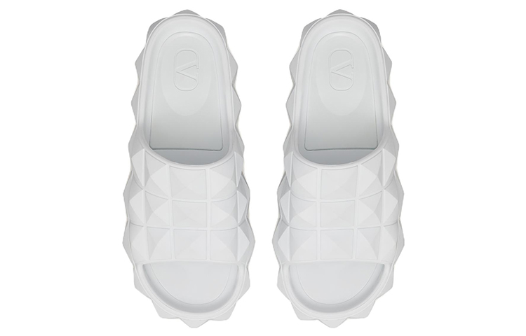 Valentino Roman Stud 'Turtle Rubber Sandal White' 圖 3