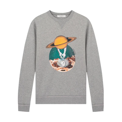 Valentino Saturn Print Crewneck Sweatshirt Grey - Casual Pullover TV3MF09X60S-18P