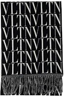 Valentino Scarf Black White WY2ER033QQB-0NI Valentino Scarf Black White WY2ER033QQB-0NI
