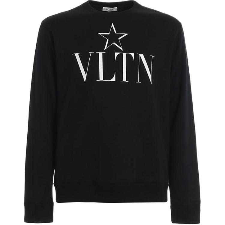 Valentino Solid Color Crewneck Sweatshirt Black TV3MF10V-63A-0NI
