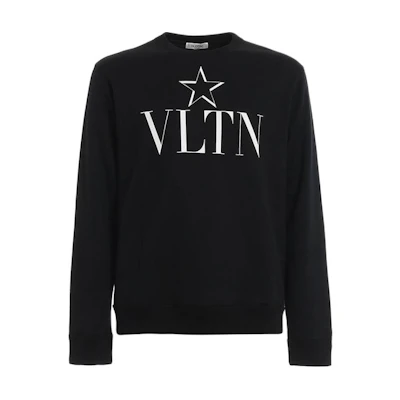Valentino Solid Color Crewneck Sweatshirt Black TV3MF10V-63A-0NI