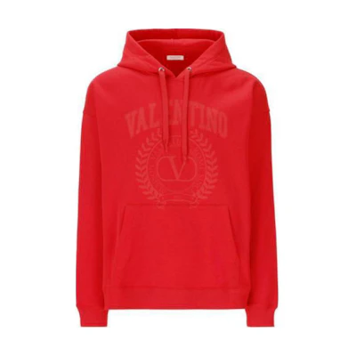 Valentino Solid Color Pullover Hoodie Red - Long Sleeve 3V3MF25R9FFIU7AI23