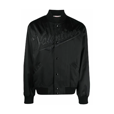 Valentino Solid Color Stand Collar Jacket - Black 2V3CIM16-90P-0NO