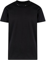 Valentino Kaos Leher Bulat Warna Solid Studded FW22 Hitam Tee 3V3MG08X959-0NO Order Valentino Kaos Leher Bulat Warna Solid Studded FW22 Hitam Tee 3V3MG08X959-0NO