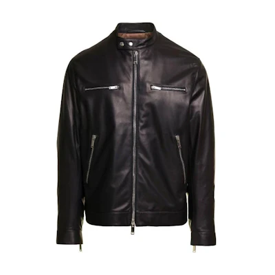 Valentino Solid Color Zipper Jacket Black Long Sleeve 3V3NAA607YM0NO
