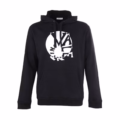Valentino Solid Letter Print Hoodie Black RV3MF00UVQG0N0