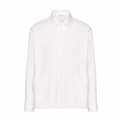 Valentino Solid White Slim-Fit Straight-Cut Jacket for Men 4V0CJJ109UAA03