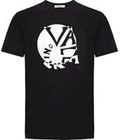 Valentino Spiral Print Black Crew Neck T-Shirt RV3MG00MIQE0NO Valentino Spiral Print Black Crew Neck T-Shirt RV3MG00MIQE0NO