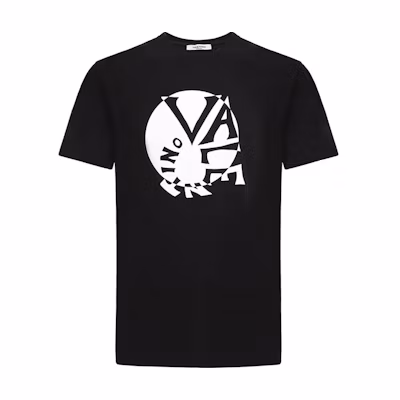 Valentino Spiral Print Black Crew Neck T-Shirt RV3MG00MIQE0NO