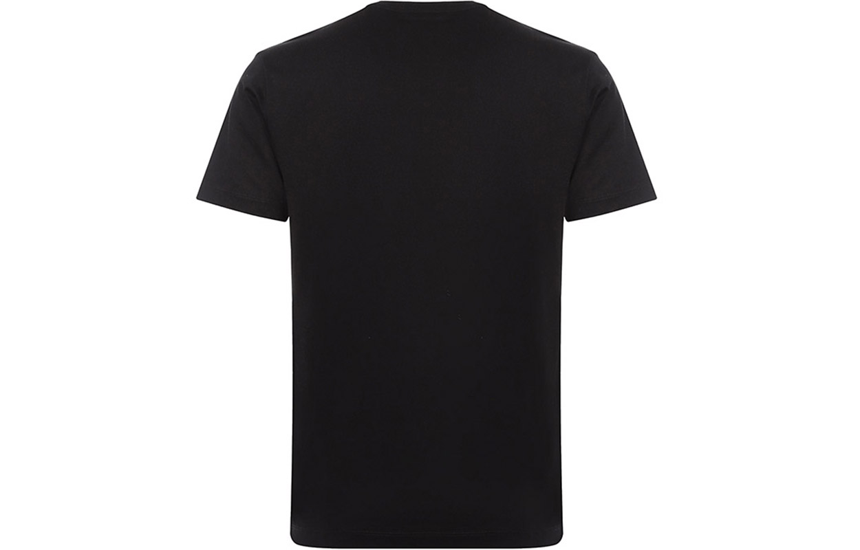 Lookbook Valentino Spiral Print Kaos Hitam Crew Neck RV3MG00MIQE0NO