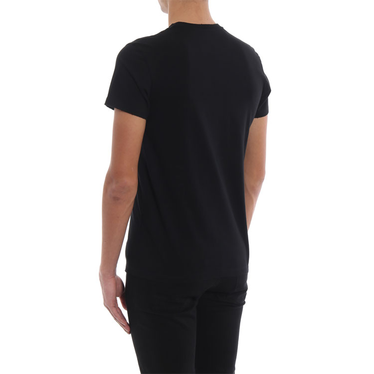 Details for Valentino Spiral Print Kaos Hitam Crew Neck RV3MG00MIQE0NO