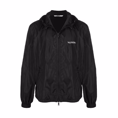 Valentino SS21 Black Casual Hooded Jacket VV3CI3685AT0NI