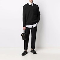 Valentino SS21 Sweatshirt Hitam Lace Pocket Pullover VV0MF14M7FD0NI Lookbook Valentino SS21 Sweatshirt Hitam Lace Pocket Pullover VV0MF14M7FD0NI