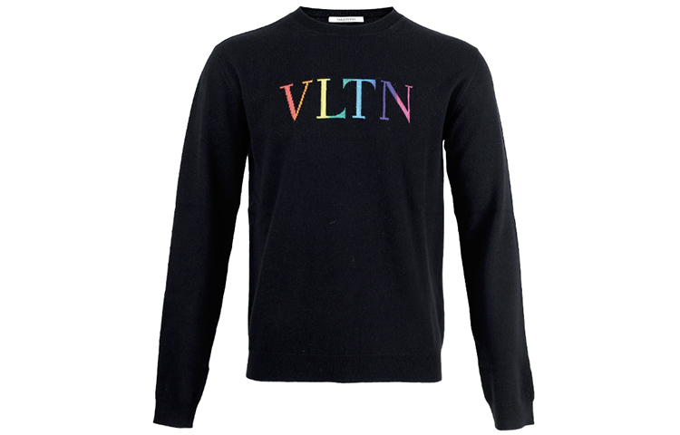 Valentino SS21 Black Printed Pullover Crewneck Long Sleeve Sweatshirt Mens VV3KC14C76120T