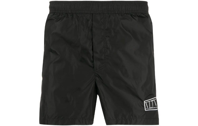 Valentino SS21 Black VLTN Print Straight Shorts VV3UH0286FN0NO