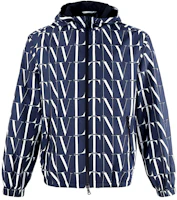 Valentino SS21 Blue Logo Print Nylon Hooded Jacket VV3CI3686G0022 Valentino SS21 Blue Logo Print Nylon Hooded Jacket VV3CI3686G0022