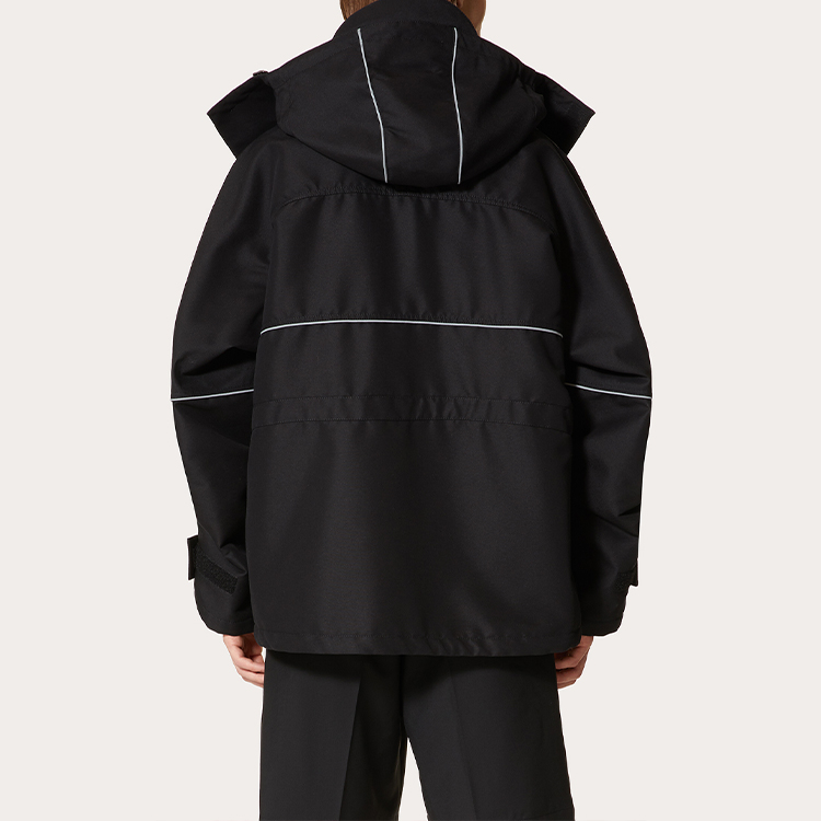 Shop Valentino SS21 Jaket Hoodie Cetakan Bunga Gelap Hitam WV3CJF957J9U04