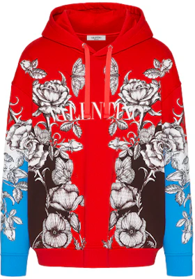 Valentino SS21 暗夜綻放印花紅色棉質連帽衫 WV3MF19I7L6U24 Buy Valentino SS21 暗夜綻放印花紅色棉質連帽衫 WV3MF19I7L6U24