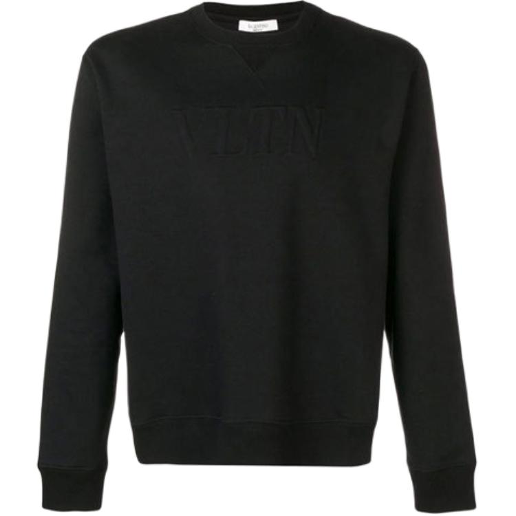 Valentino SS21 Embroidered Logo Sweatshirt Black Male RV3MF02DXCQ0NO