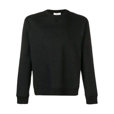 Valentino SS21 Embroidered Logo Sweatshirt Black Male RV3MF02DXCQ0NO
