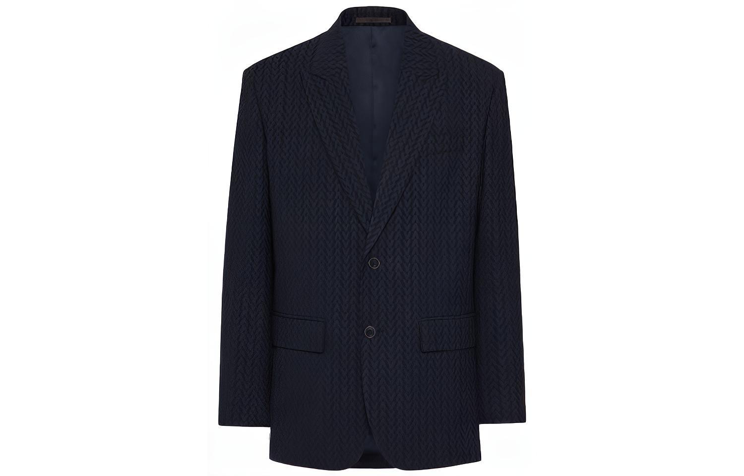 Valentino SS21 Mohair Button Long Sleeve Blazer Jacket Blue WV3CEC057H6T36