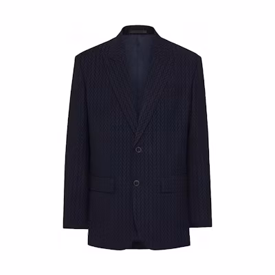 Valentino SS21 Mohair Button Long Sleeve Blazer Jacket Blue WV3CEC057H6T36