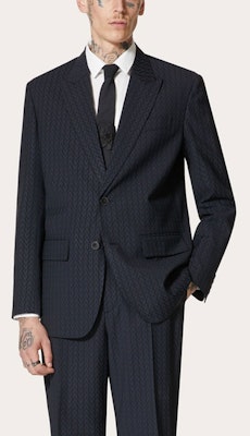 Valentino SS21 蓝色马海毛长袖纽扣西装外套 WV3CEC057H6T36 Shop Valentino SS21 蓝色马海毛长袖纽扣西装外套 WV3CEC057H6T36