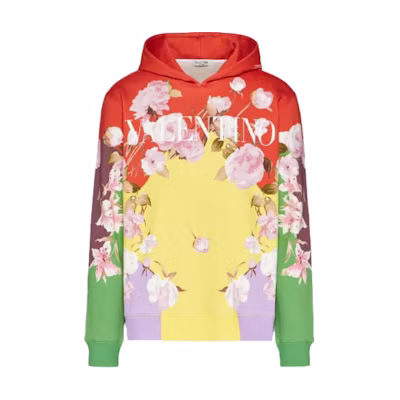 Valentino SS21 Multicolor Floral Logo Hoodie Multicolor VV0MF18E7EMG57