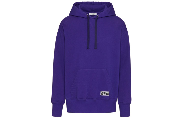 Valentino SS21 Purple Cotton Sweatshirt Comfortable Solid Color WV3MF18I7GD817