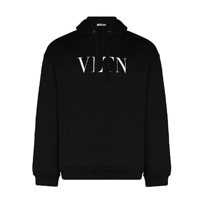 Valentino SS21 VLTN Logo Black Hoodie VV3MF14F3TV0NO