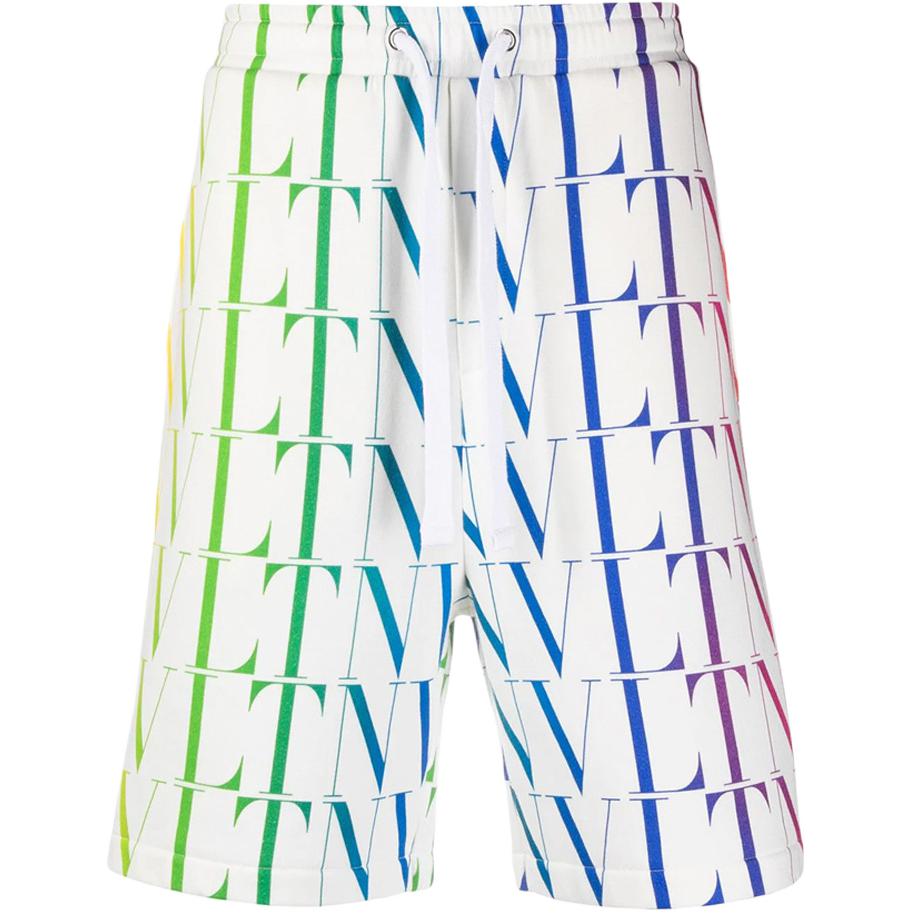 Valentino SS21 VLTN Times Bermuda Shorts White Men VV3MD02Q6LFL81